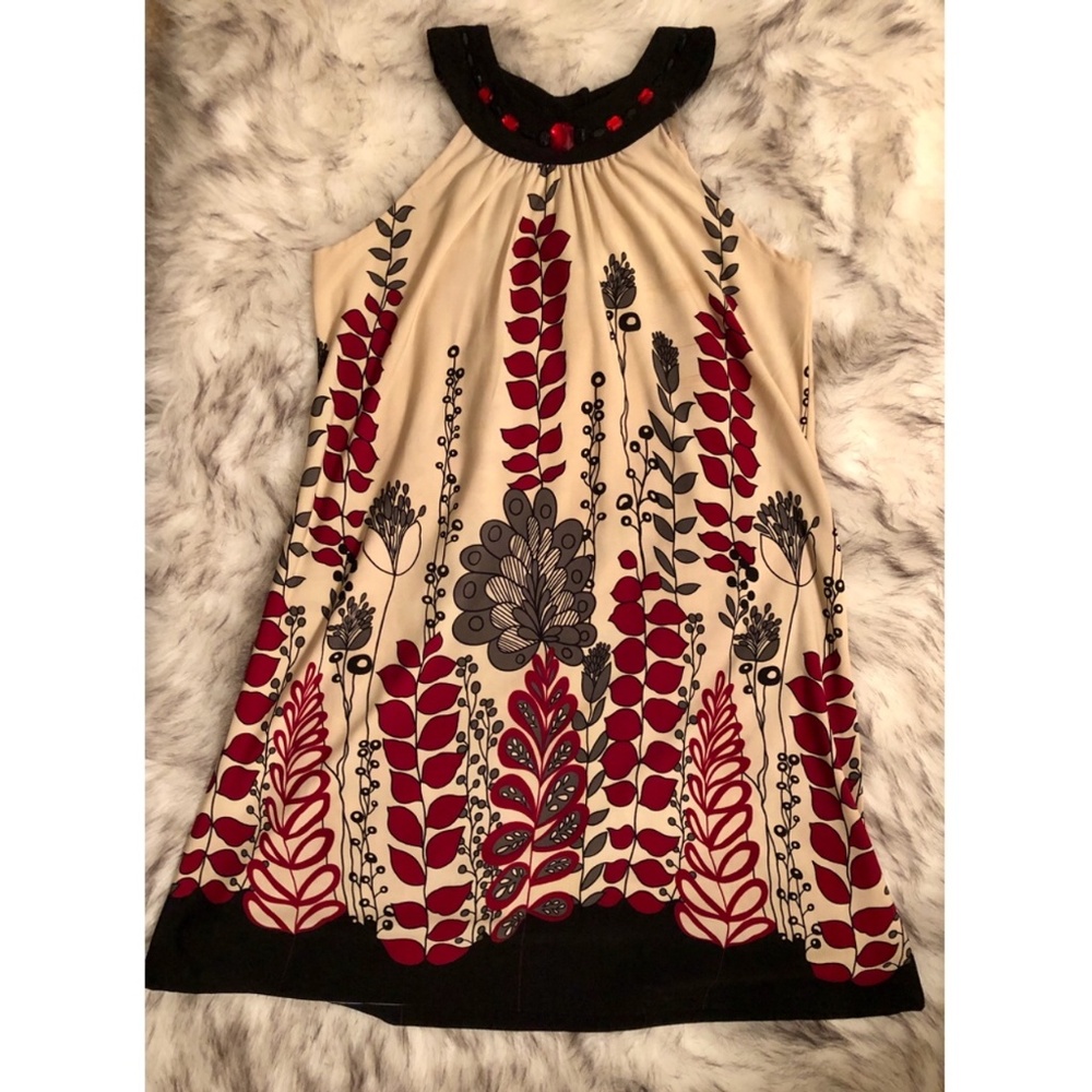 Soft Multi Printed Halter Neck T-shirt Dress